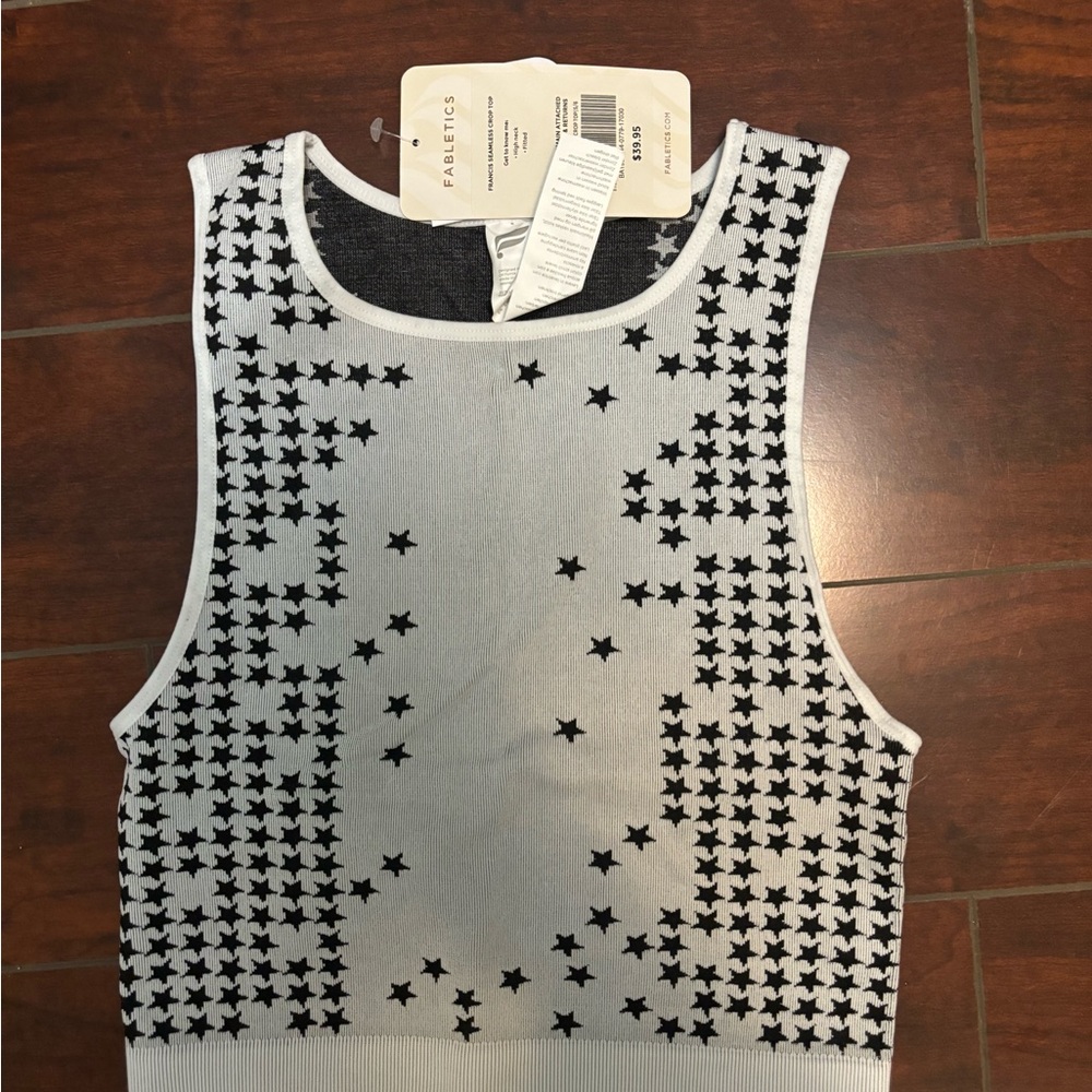 Fabletics Black and White Star Sports Bra
